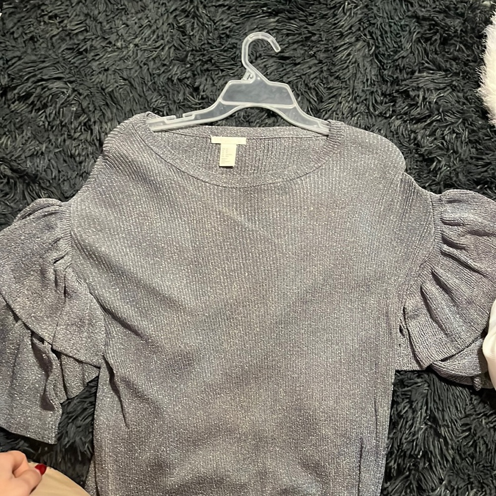 sparkly grey dress shirt